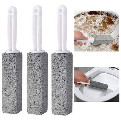 Brosse WC en pierre ponce grise, 3,8 x 3,8 x 23,5 cm, pour le nettoyage des toilettes et le traitement du calcaire.-AquaForge (1/5)