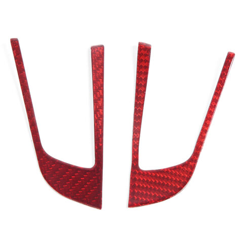 2 pièces - Cache intérieur de bouton de volant en fibre de carbone pour Alfa Romeo Giulia Stelvio 2017-2019-AquaForge (1/5)