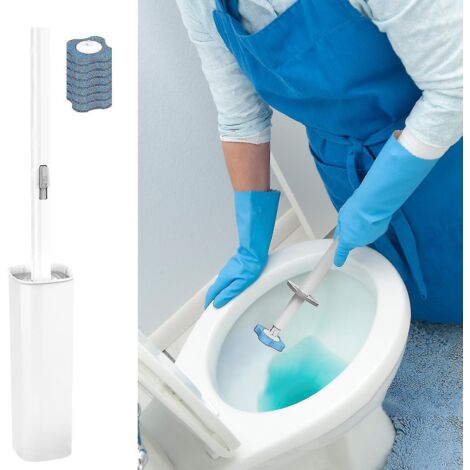 Brosse de toilette jetable à fixation murale, sans angle mort, brosse de toilette domestique à fixation murale, brosse de toilette-AquaForge (1/4)