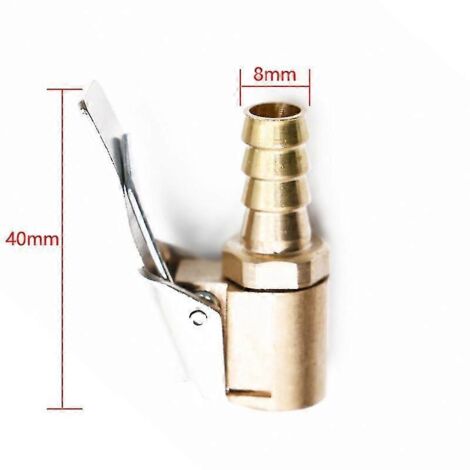 Nouveau raccord de valve de gonflage de pneu de voiture avancé, connecteur et pince, en laiton, 8 mm, pour pompe à air -S-AquaForge (1/5)