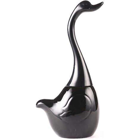 Ensemble brosse WC en forme de cygne, porte-brosse WC et support inclus, pour salle de bain (noir)-AquaForge (1/5)