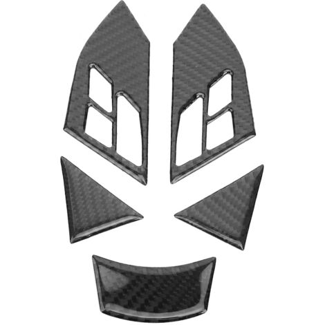 Lot de 5 protections adhésives en fibre de carbone pour boutons de volant, compatibles avec BMW Série 5 E60 (2004-2010)-AquaForge (1/5)