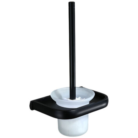 Porte-brosse de toilette en aluminium noir pour salle de bain-AquaForge (1/5)