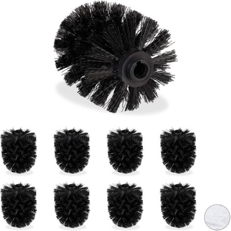 Tête de brosse de toilette de rechange noire, lot de 9-AquaForge (1/4)