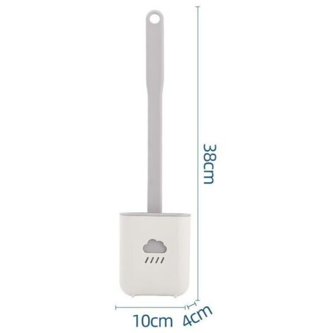Brosse de toilette en silicone avec support, blanche, créative pour la maison-AquaForge (1/3)