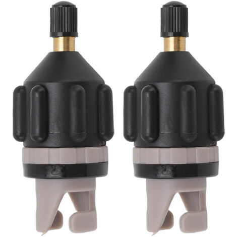 Lot de 2 adaptateurs pour gonfleur de pompe à air, embout pour paddle, kayak, bateau, pompe de voiture (noir)-AquaForge (1/5)