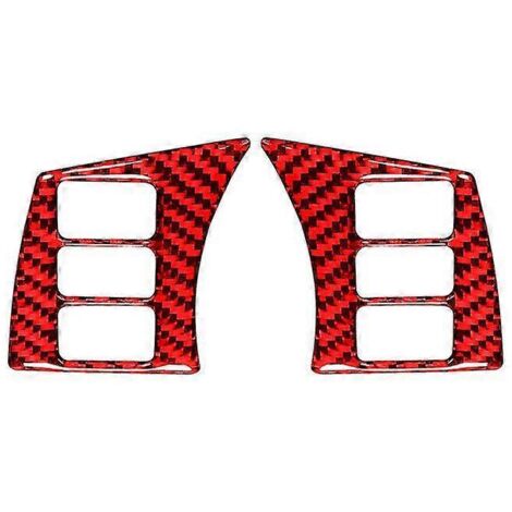 Autocollant rouge en fibre de carbone pour cache-boutons de volant de BMW 350Z (2006-2009).-AquaForge (1/3)
