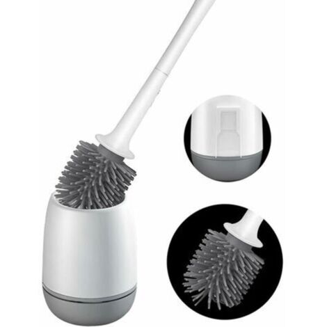 Brosse de toilette murale CRUEL en silicone, réservoir à évaporation rapide, long manche, sans zones mortes-AquaForge (1/5)
