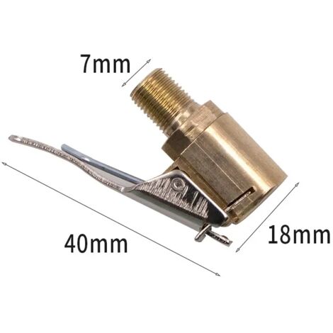 Pompe à air 2 en 1 pour pneus de voiture et camion : mandrin, valve, compresseur d'air, clip de serrage, connecteur et embout de dégonflage.-AquaForge