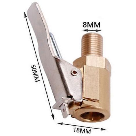 Nouveau raccord de valve de gonflage de pneu de voiture avancé, connecteur et pince, en laiton, 8 mm, pour pompe à air -S-AquaForge (1/4)