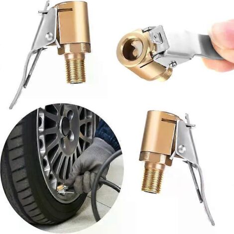 Pompe à air portable pour pneus de voiture, embout de gonflage, adaptateur de valve en laiton 8 mm-AquaForge (1/5)