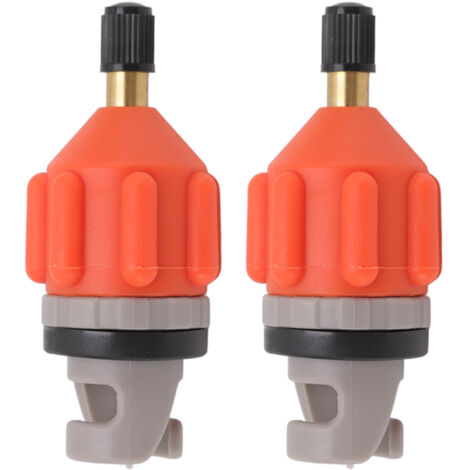 Lot de 2 adaptateurs pour gonfleur de pompe à air, embout pour paddle, kayak, bateau, pompe de voiture (orange)-AquaForge (1/5)