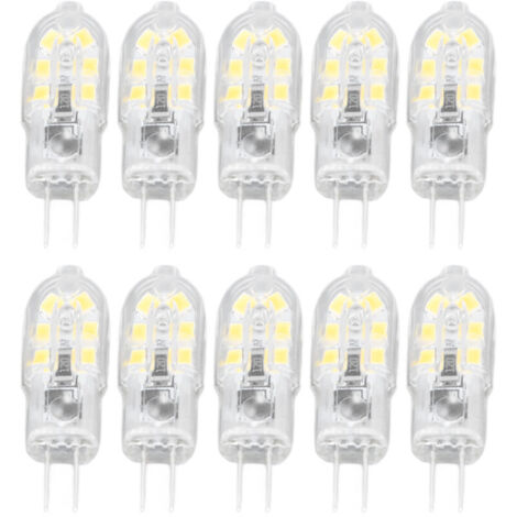 Lot de 10 ampoules LED G4 à luminosité variable, rendu des couleurs élevé, boîtier transparent, pour éclairage paysager, 12 V CC (blanc chaud).-AquaForge (1/5)
