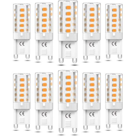 Lot de 10 ampoules LED G9 à intensité variable, 3 W, lumière blanche chaude, 3000 K, remplacement pour lampe halogène.-AquaForge (1/4)