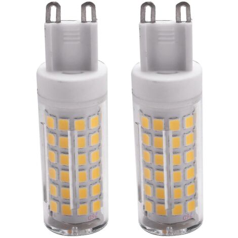 Ampoules LED G9 10 W, 100 LED type maïs, en céramique, sans scintillement, grand angle de diffusion, lot de 2 (lumière naturelle en V).-AquaForge (1/5)