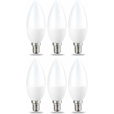 Lot de 6 petites ampoules LED basse consommation 5 W (équivalent 40 W) à culot à vis Edison E14, blanc chaud, non dimmables-AquaForge (1/5)