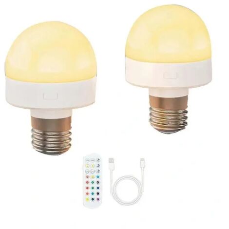HH Ampoules rechargeables avec télécommande - Ampoules à piles E26 pour appliques murales non fixes et suspensions-AquaForge (1/2)