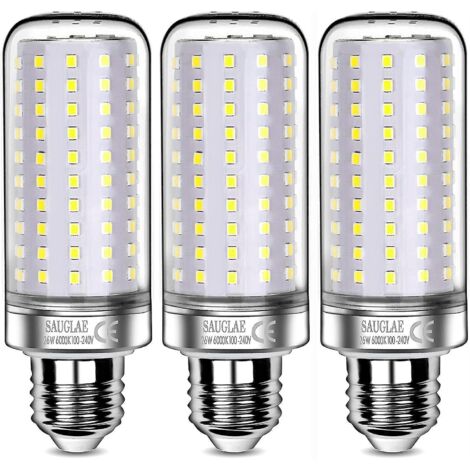 Lot de 3 ampoules LED 26 W, équivalent 200 W, blanc froid 6000 K, culot à vis E27-AquaForge (1/2)