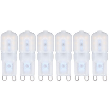 Lot de 6 ampoules LED G9 à intensité variable 3W, économie d'énergie, éclairage à 360° pour plafonniers et suspensions, blanc naturel, 220-240V-AquaForge (1/5)