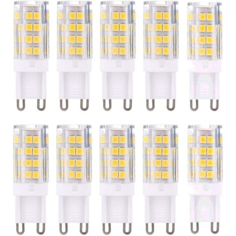 Ampoules LED G9, blanc chaud 3000K 5W, équivalent à une ampoule halogène de 40W, 420 lumens, non dimmable, paquet de 10 [Classe énergétique A+]-AquaForge (1/5)