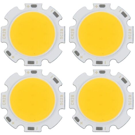 Lot de 4 ampoules LED COB rondes de 5 W, ultra-lumineuses, blanc chaud, 15-17 V CC-AquaForge (1/5)
