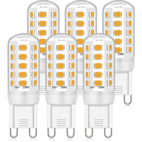 Ampoules LED G9, lumière blanche chaude, dimmable, 3,5 W, 3000 K Ampoules halogènes G9, adaptées à une utilisation intérieure et extérieure paquet de 6.-AquaForge (1/5)