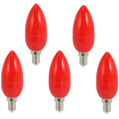 Lot de 5 ampoules LED rouges porte-bonheur, ampoules à économie d'énergie, culot E14-AquaForge (1/5)
