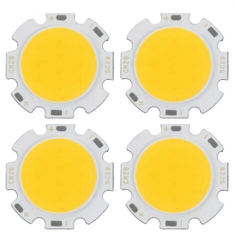 Lot de 4 ampoules LED COB rondes de 5 W, ultra-lumineuses, blanc chaud, 15-17 V CC-AquaForge (1/5)