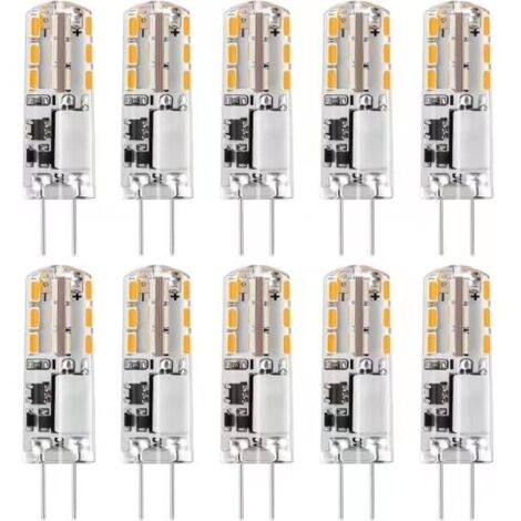 Lot de 10 ampoules LED G4 12 V AC/DC blanc chaud 3000 K 2 W, éclairage à intensité variable - WELLNGS-AquaForge (1/5)