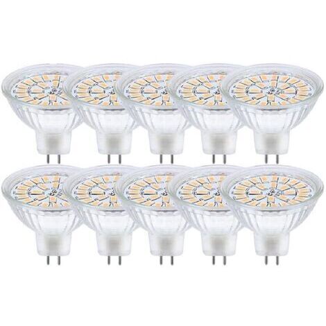 Ampoule LED MR16 12 V 3 W (équivalent à une ampoule halogène 30 W, blanc chaud 3000 K), spot LED non dimmable, lot de 10.-AquaForge (1/3)