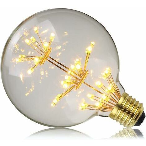 Ampoules LED vintage 3W - Ampoule décorative en forme d'étoile - 2200K - Jaune chaud - E27 (G95)-AquaForge (1/5)