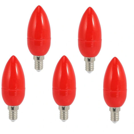 Lot de 5 ampoules LED rouges porte-bonheur, ampoules à économie d'énergie, culot E14-AquaForge (1/4)
