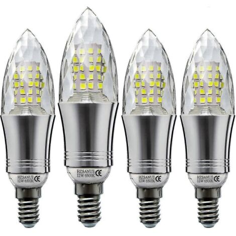 Ampoules LED E14 pour lampes 12 W, équivalent à 100 W incandescentes, blanc froid 6500 K, 1350 lm, culot à vis Edison, lot de 4, Auspicious-AquaForge (1/5)