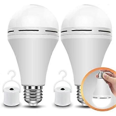 Ampoules rechargeables Neporal, ampoule de secours alimentée par batterie, 15 W équivalent à 80 W, 6000 K, 1200 mAh, lampe de camping de secours.-AquaForge (1/4)