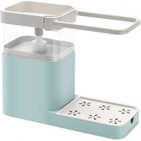 Étagère de rangement pour évier, distributeur de savon, porte-savon à pompe, organisateur multifonctionnel portable vert-AquaForge (1/5)