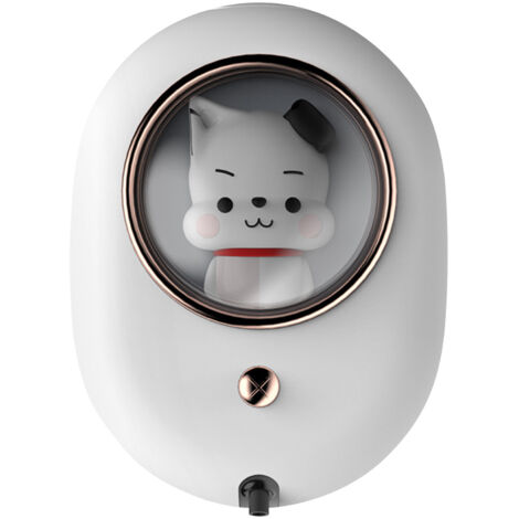Distributeur de savon mural, design capsule spatiale, rechargeable, gain de place, distributeur de savon moussant automatique, blanc-AquaForge (1/5)