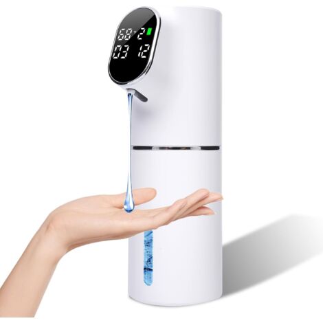 Distributeur automatique de savon, chargement sans contact, batterie longue durée, distributeur automatique de détergent de 320 ml avec horloge LED.-AquaForge (1/5)