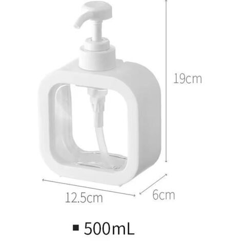 Distributeur de savon 300/500 ml pour salle de bain, rechargeable, pour lotion, shampoing et gel douche. Flacon pompe vide pour salle de bain.-AquaForge (1/5)