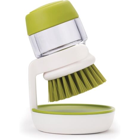 Brosse à vaisselle avec manche et porte-savon avec support de rangement - Verte-AquaForge (1/5)