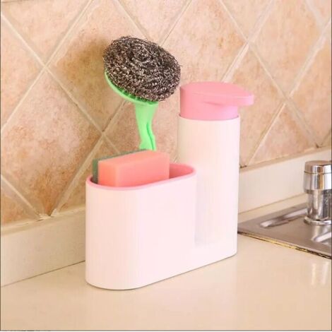 Pompe à liquide vaisselle 2 en 1 avec porte-éponge pour évier, salle de bain et cuisine-AquaForge (1/5)