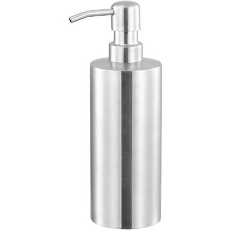 Distributeur de savon 500 ml en acier inoxydable argenté pour salle de bain-AquaForge (1/5)