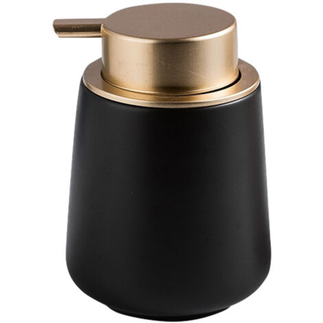 Distributeur de savon en céramique pour salle de bain, pompe à savon vaisselle mate rechargeable pour cuisine, distributeur de shampoing, lotion et savon pour les mains noir-AquaForge (1/5)