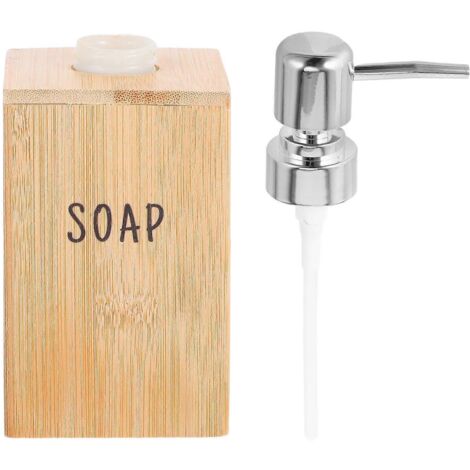 Distributeur de savon rechargeable en bambou pour shampoing et savon pour les mains, flacon de 250 ml-AquaForge (1/5)
