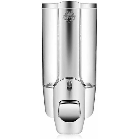 Distributeur de savon 350 ml pour cuisine et salle de bain, fixation murale, une seule tête, manuel, pour shampoing et mains-AquaForge (1/4)