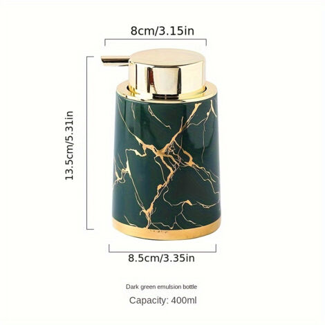 Flacon pompe en céramique de luxe pour savon mousse, rechargeable, accessoire exclusif pour salle de bain et toilette.-AquaForge (1/5)