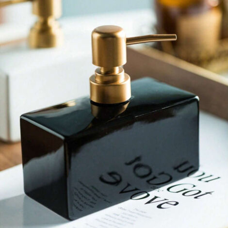 1. Distributeur de savon en céramique – Design minimaliste moderne, couleur unie-AquaForge (1/5)