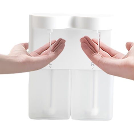 Distributeur de savon automatique 2 en 1 avec capteur, distributeur de gel hydroalcoolique sans contact, accessoires de salle de bain-AquaForge (1/5)