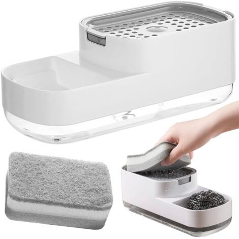 Distributeur de liquide vaisselle pour évier, avec porte-éponge-AquaForge (1/5)