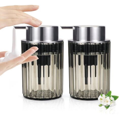 [KK] Distributeur de savon moussant (lot de 2) - Distributeur de savon moussant transparent en acrylique, compatible avec la salle de bain, rechargeable et moderne 【jia】-AquaForge (1/5)