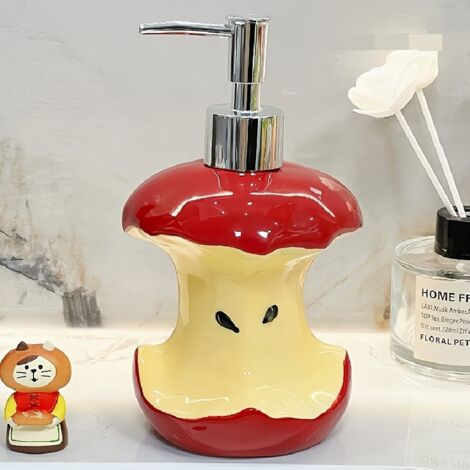 Distributeur de savon en céramique Ins Style Original Creative Apple Core, compatible avec différents gels douche-AquaForge (1/5)